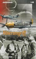 ADLERANGRIFF 1/48 Limited edition kit of German WWII fighter Messerschmitt Bf-109E in 1/48 scale. Focused on version Bf 109E-1/3/4 from June to October 1940. - plastic parts: Eduard - marking options: 11 - decals: Eduard - PE parts: yes, pre-painted - pai