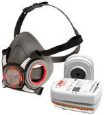 Force™8 Half Face Mask with Typhoon Valve and A2P3 PressToCheck™ Filters (Twin Respirator) # F8-A2P3