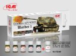 ICM Acrylic Paint Set for German AFV WWII and Marder I on FCM 36 Base # 3003