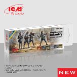 ICM WWI German Infantry Acrylic Paint Set 6 x 12ml Bottles # 3044