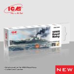 ICM WWII Royal Navy Acrylic Paint Set 6 x 12 ml Bottles # 3060