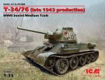 ICM 1/35 Russian T-34/76 (late 1943 production), WWII Soviet Medium Tank (100% new molds) # 35366