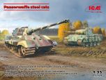 ICM 1/35 Panzerwaffe Steel Cats Pz.Kpfw.V Panther Ausf.D, Pz.Kpfw.VI Ausf.B King Tiger  # DS3524