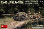 Miniart 1/35 German 7.5cm PaK 40 Late w/t Elite Crew # 35409