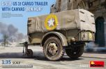 Miniart 1/35 G-518 US 1t Trailer "Ben hur" w/ Canvas # 35443