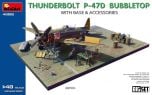 Miniart 1/48 Thunderbolt P-47D Bubbletop With Base and Accessories Big Set # 48018