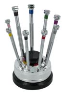 Modelcraft 9 Piece Precision Screwdriver Set with Revolving Stand # 1087