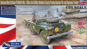 Gecko Models 1/35 British FV18001 Mk. 1 80in 4x4 Utility Vehicle (Early Production)  Korean War w/10-cwt Bantam Trailer # 0076