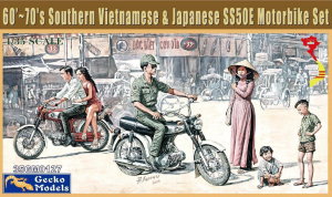 Gecko Models 1/35 60’~70's Southern Vietnamese & Japanese SS50E Motorbike Set # 0127