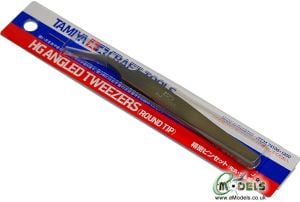 Tamiya HG Angled Tweezers Round Tip # 74108