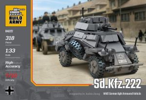 Build Army 1/33 Sd. Kfz. 222 Armoured Vehicle # 0222