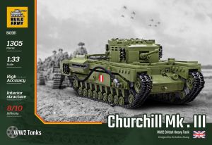 Build Army 1/33 Churchill Tank Brick Kit # 2001