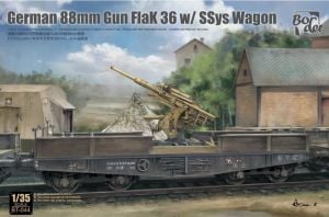 Border Models 1/35 German 88mm Flak 36 on Railway Flatbed # 044