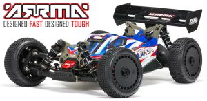 Arrma 1/8 TLR Tuned Typhon 6S 4WD BLX Buggy RTR, Red/Blue # C-ARA8406