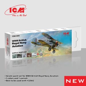 ICM WWII British Royal Navy Aviation Acrylic Paint Set # 3050