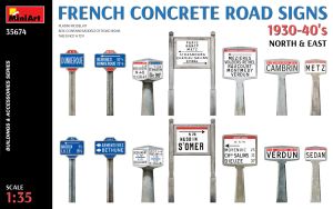 Miniart 1/35 Concrete Road Signs, France 1930-40s, North & East # 35674