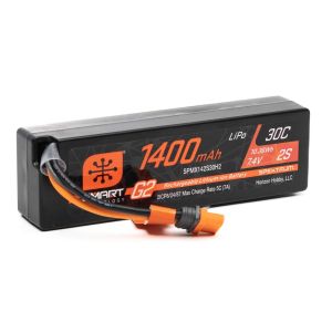 Spektrum 7.4V 1400mAh 2S 30C Smart G2 LiPo Battery: IC2 Connector # 142S30H2