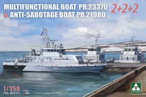 Takom 1/350 Russian Multifunctional Boat Pr. 23370 & Anti-sabotage boat Pr. 21980 2+2+2 # 06014