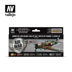 Vallejo Model Air Set Armée de l'Air colours 1939 to 1942 “Battle of France” & Vichy AF # 71626