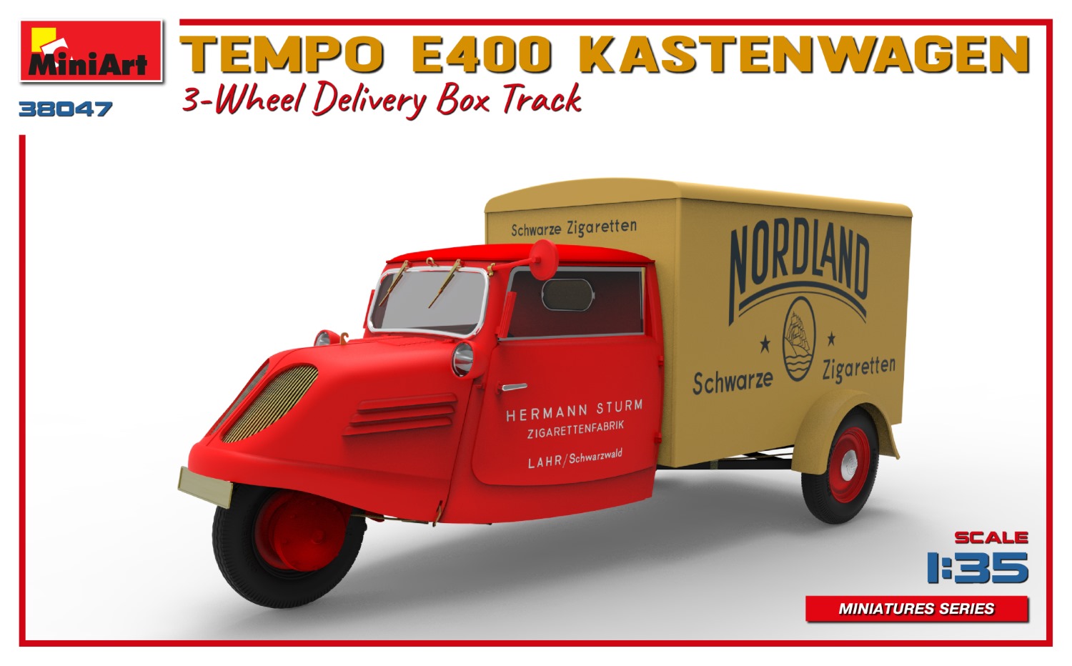 Miniart 1/35 Tempo E400 Kastenwagen 3 Wheel Box Track # 38047