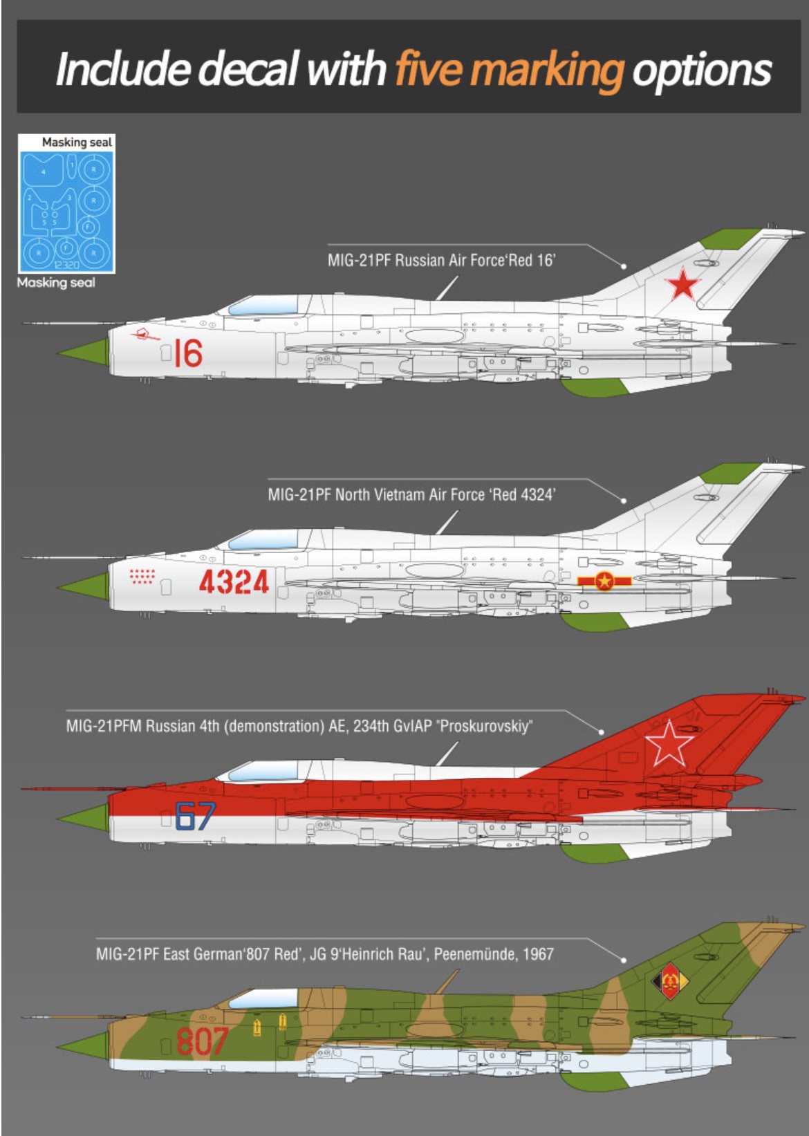 Academy 1/48 Mikoyan MiG-21PF Fishbed-D # 12320