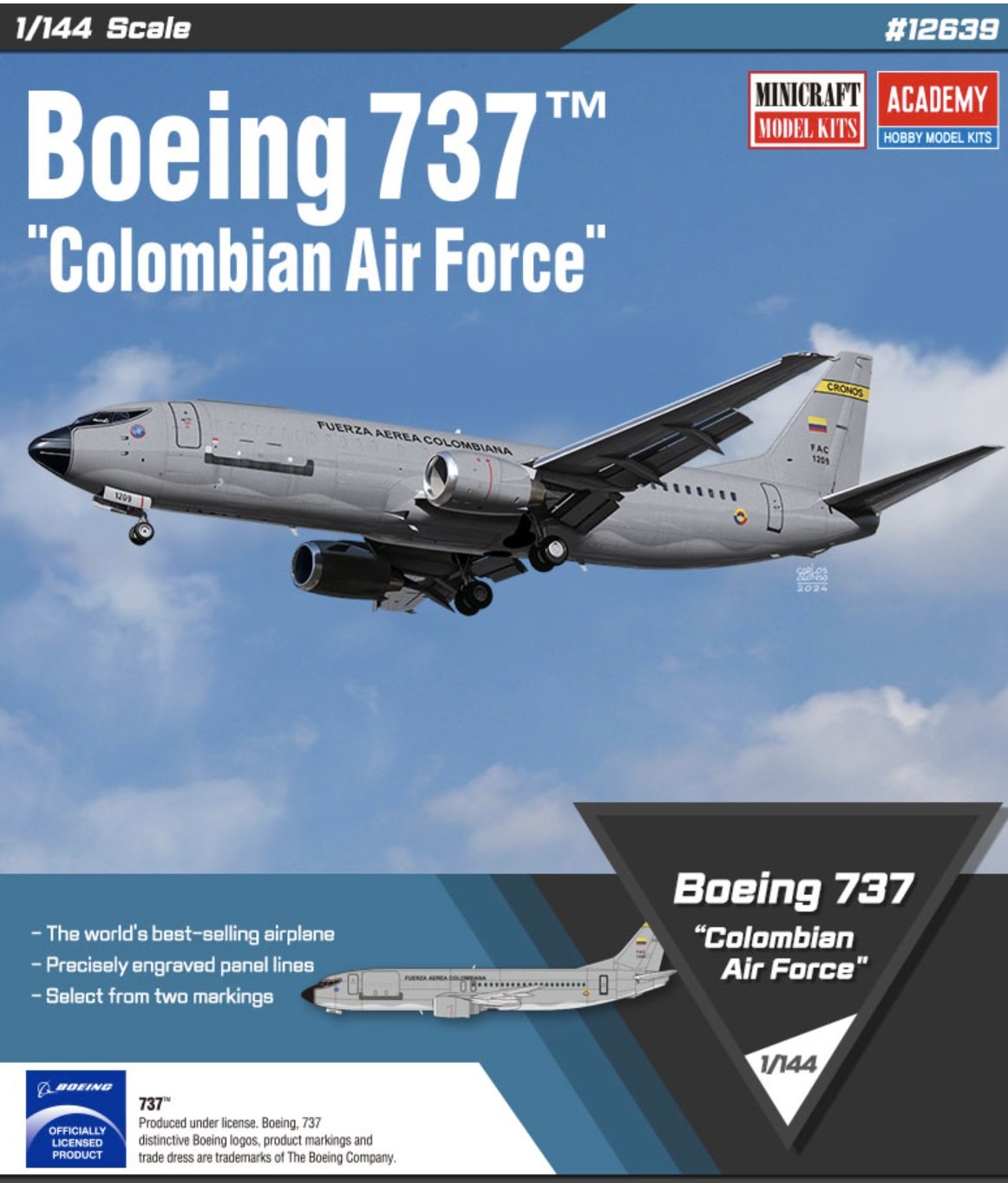 Academy 1/144 Boeing 737 Colombian Air Force # 12639