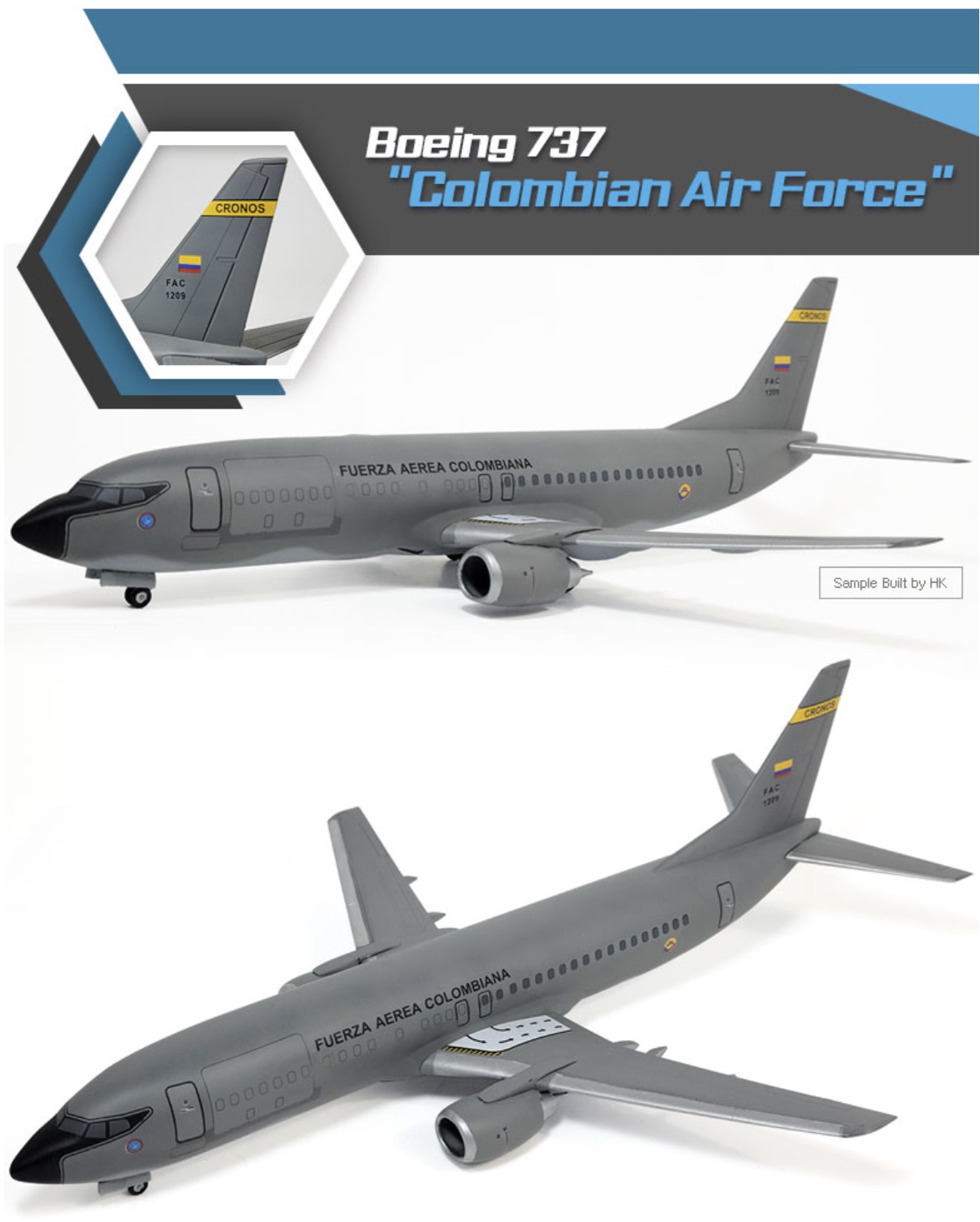 Academy 1/144 Boeing 737 Colombian Air Force # 12639