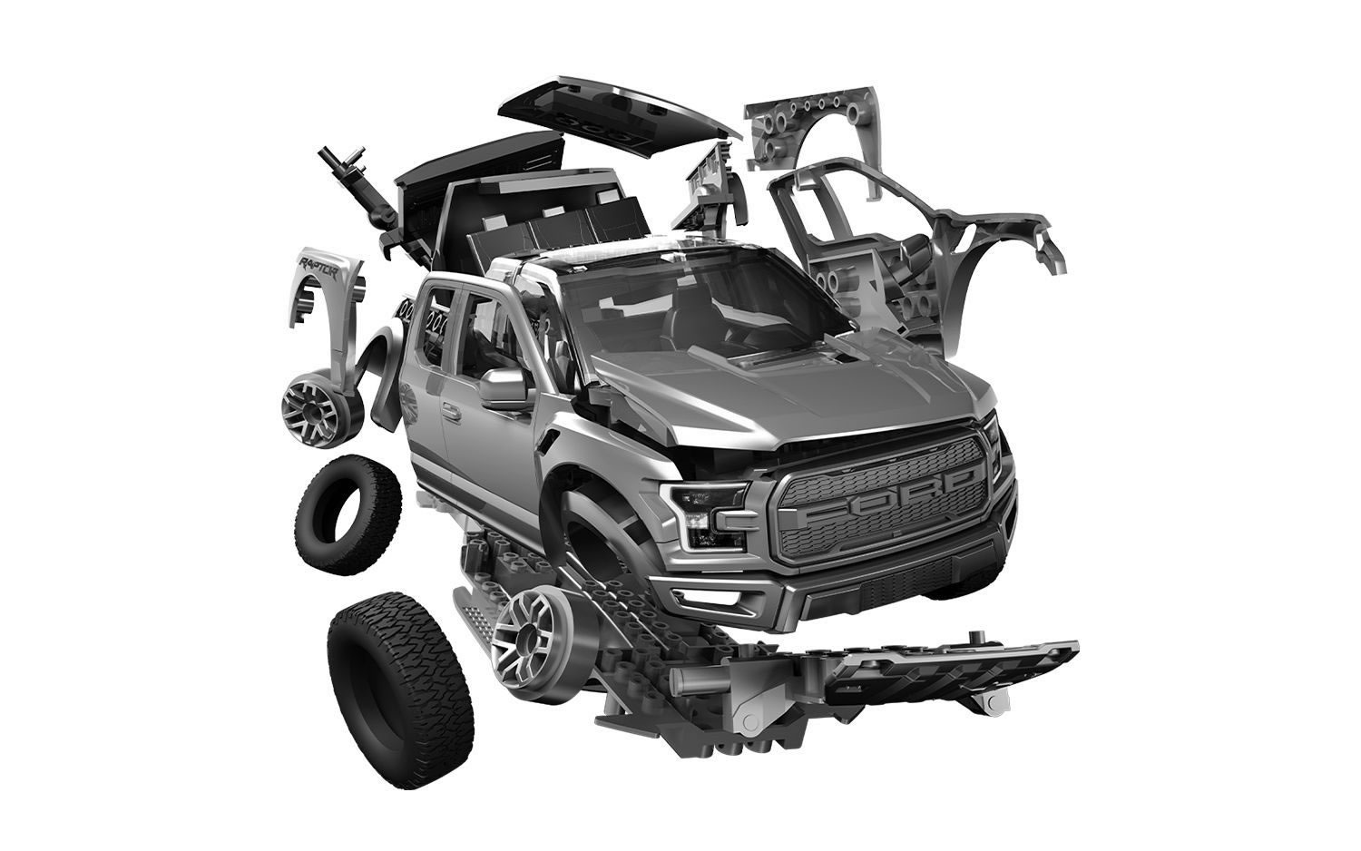 Airfix Ford F-150 Raptor Grey QUICK BUILD # J6053