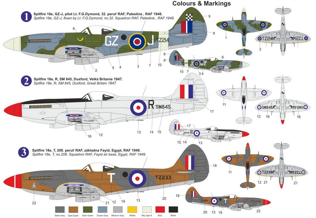 AZ Model 1/72 Supermarine Spitfire Mk.18e 'UK, Palestine, Egypt' # 7884