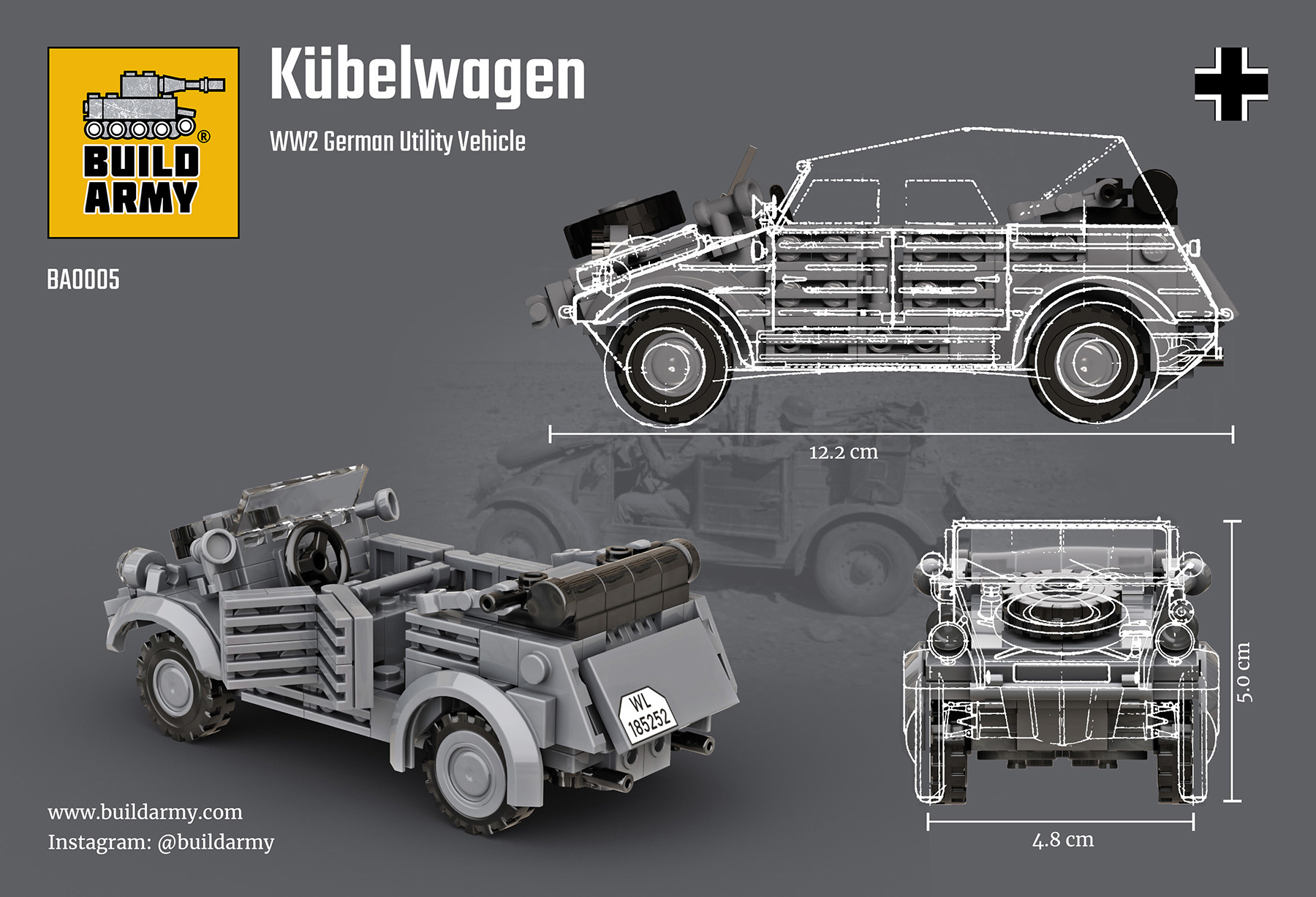 Build Army 1/33 Kubelwagen Car # 0005