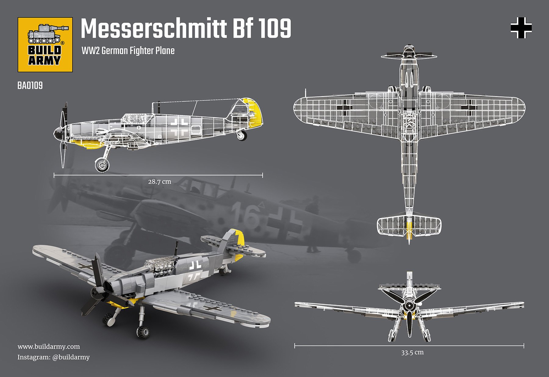 Build Army 1/33 Messerschmitt Bf 109 # 0109