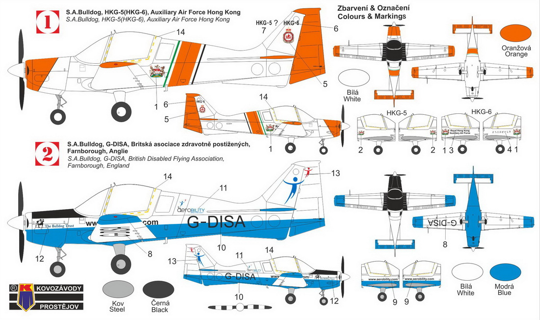 Kovozavody Prostejov 1/72 Scottish-Aviation Bulldog 'AAF HK, BDFA' # 72002