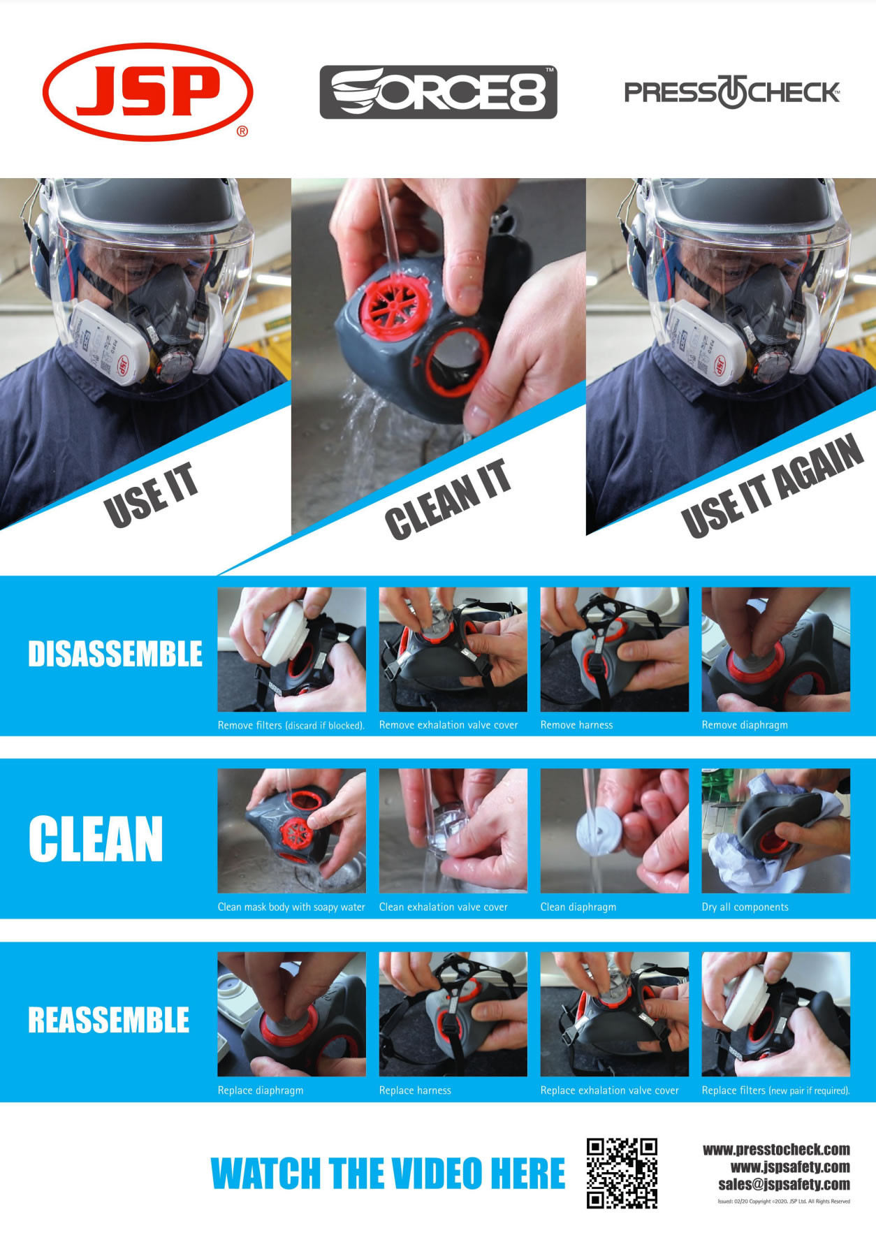 Force™8 Half Face Mask with Typhoon Valve and A2P3 PressToCheck™ Filters (Twin Respirator) # F8-A2P3