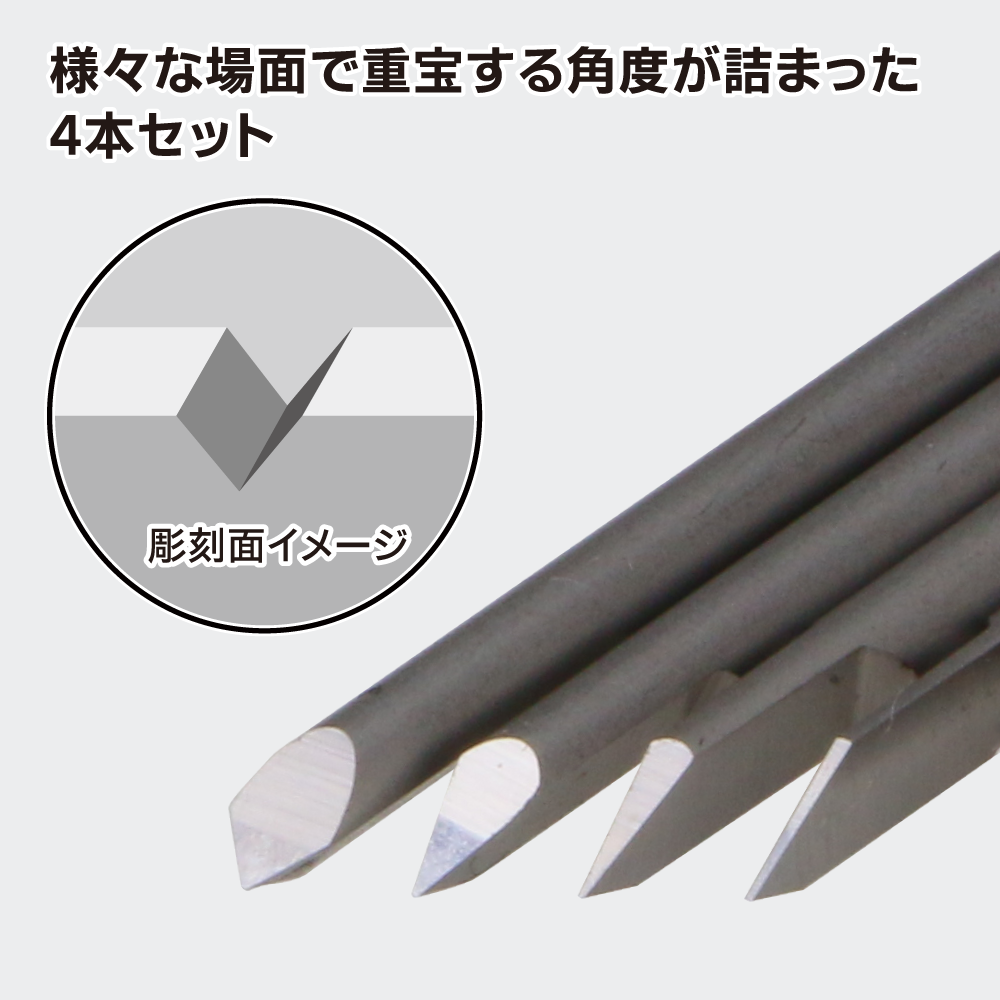 GodHand Bit Blade 4pcs Set [V-shaped Edge] Made In Japan # GH-BBS-05-90