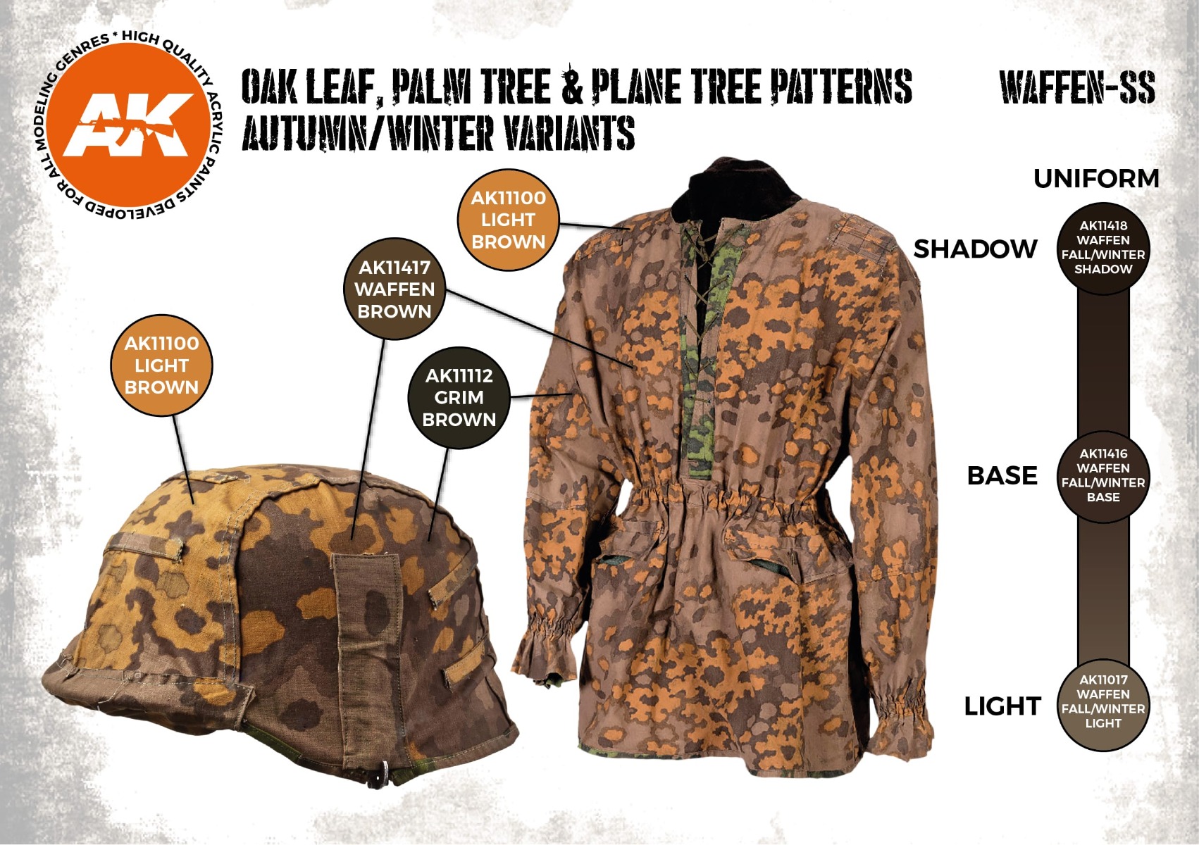 AK Interactive 3rd Gen Oak Leaf, Palm Tree & Plane Tree Patterns Autumn/Winter Variants # 11625