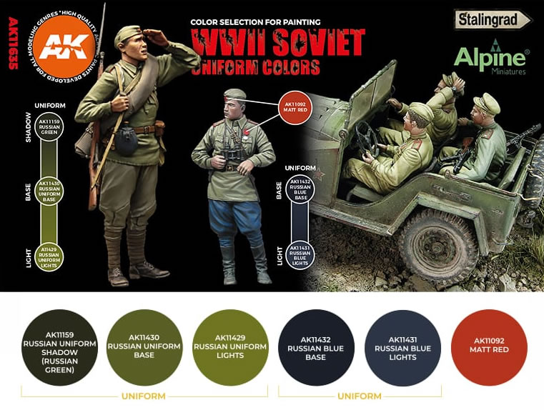 AK Interactive 3rd Gen WWII Soviet Uniform Colors # 11635