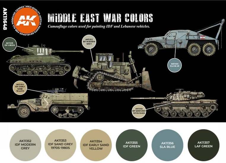 AK Interactive 3rd Gen Middle East War Colors # 11648