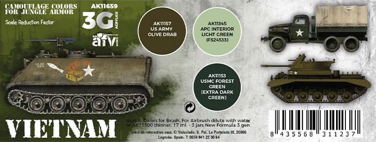 AK Interactive 3rd Gen Vietnam Camouflage Colours # 11659