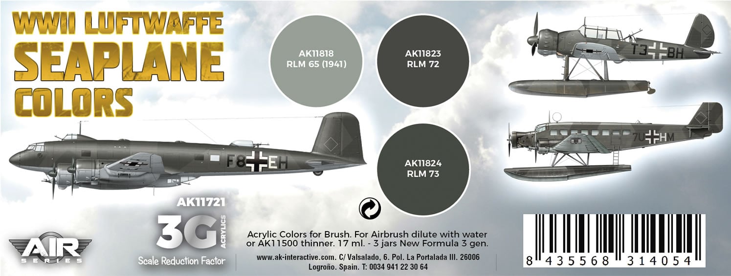 AK Interactive 3rd Gen WWII Luftwaffe Seaplane Colours # 11721