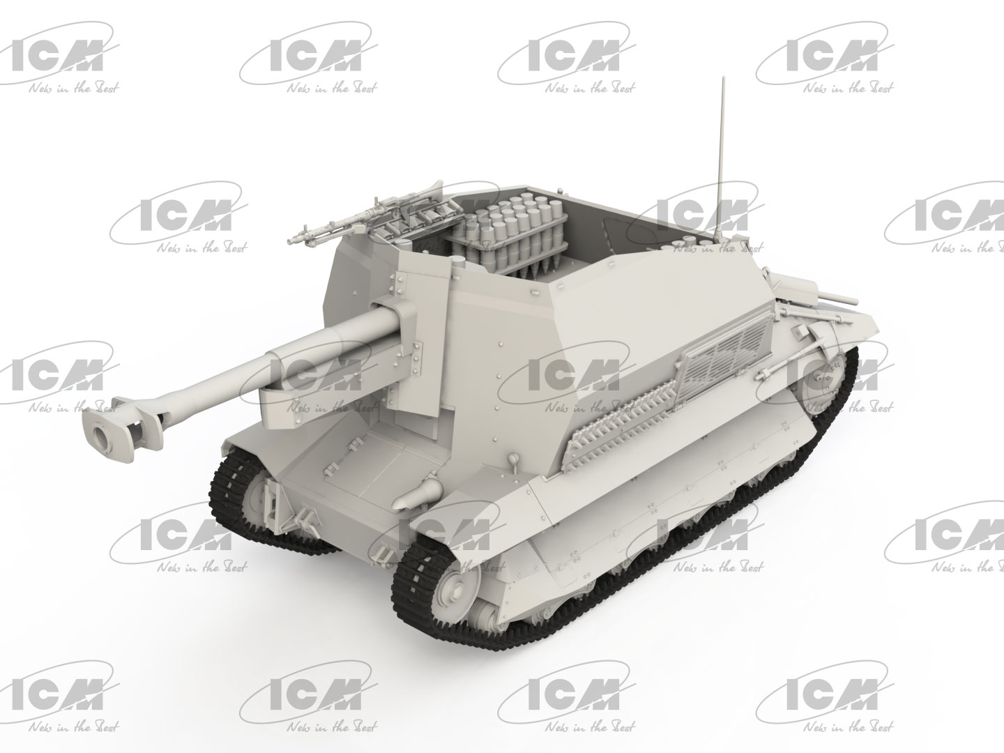 ICM 1/35 10.5cm leFH 16(Sf) auf Geschutzwagen FCM36(f), WWII German self-propelled howitzer # 35340