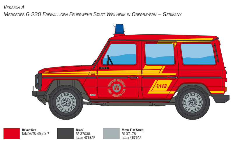 Italeri 1/24 Mercedes G230 Feuerwehr # 3663