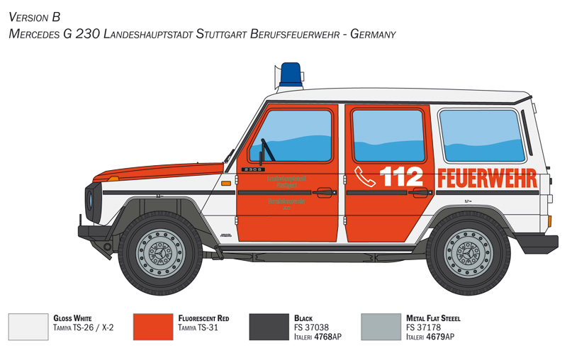 Italeri 1/24 Mercedes G230 Feuerwehr # 3663