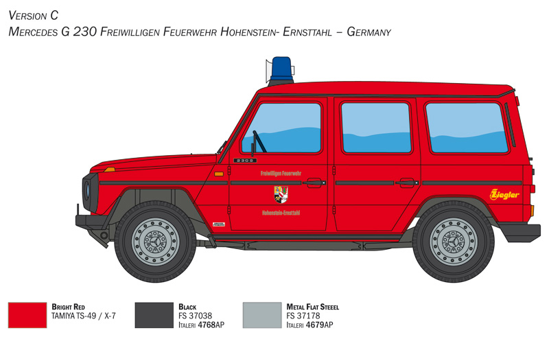 Italeri 1/24 Mercedes G230 Feuerwehr # 3663