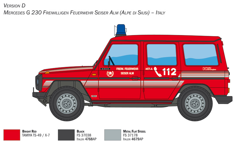 Italeri 1/24 Mercedes G230 Feuerwehr # 3663