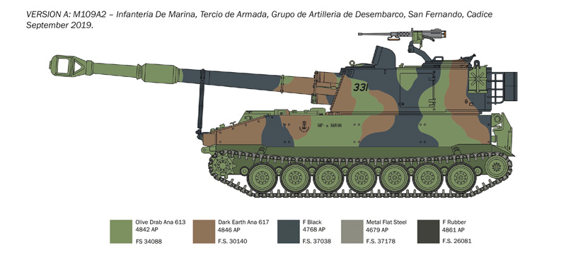 Italeri 1/35 M109/A2-A3-G with Rubber Tracks # 6589