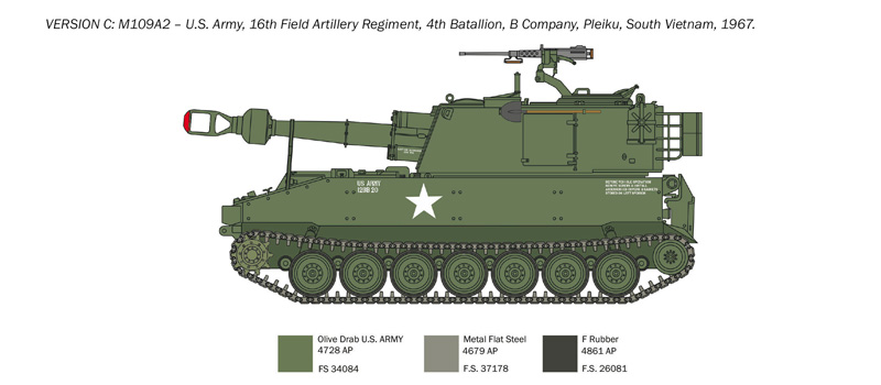 Italeri 1/35 M109/A2-A3-G with Rubber Tracks # 6589