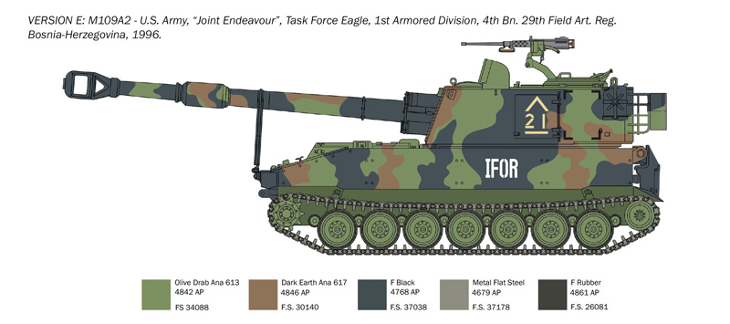 Italeri 1/35 M109/A2-A3-G with Rubber Tracks # 6589