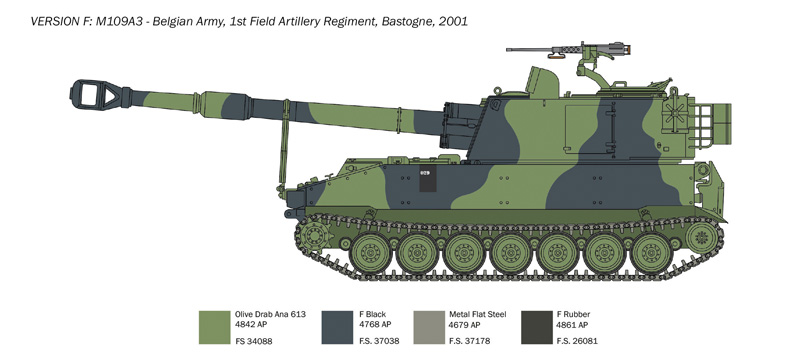 Italeri 1/35 M109/A2-A3-G with Rubber Tracks # 6589