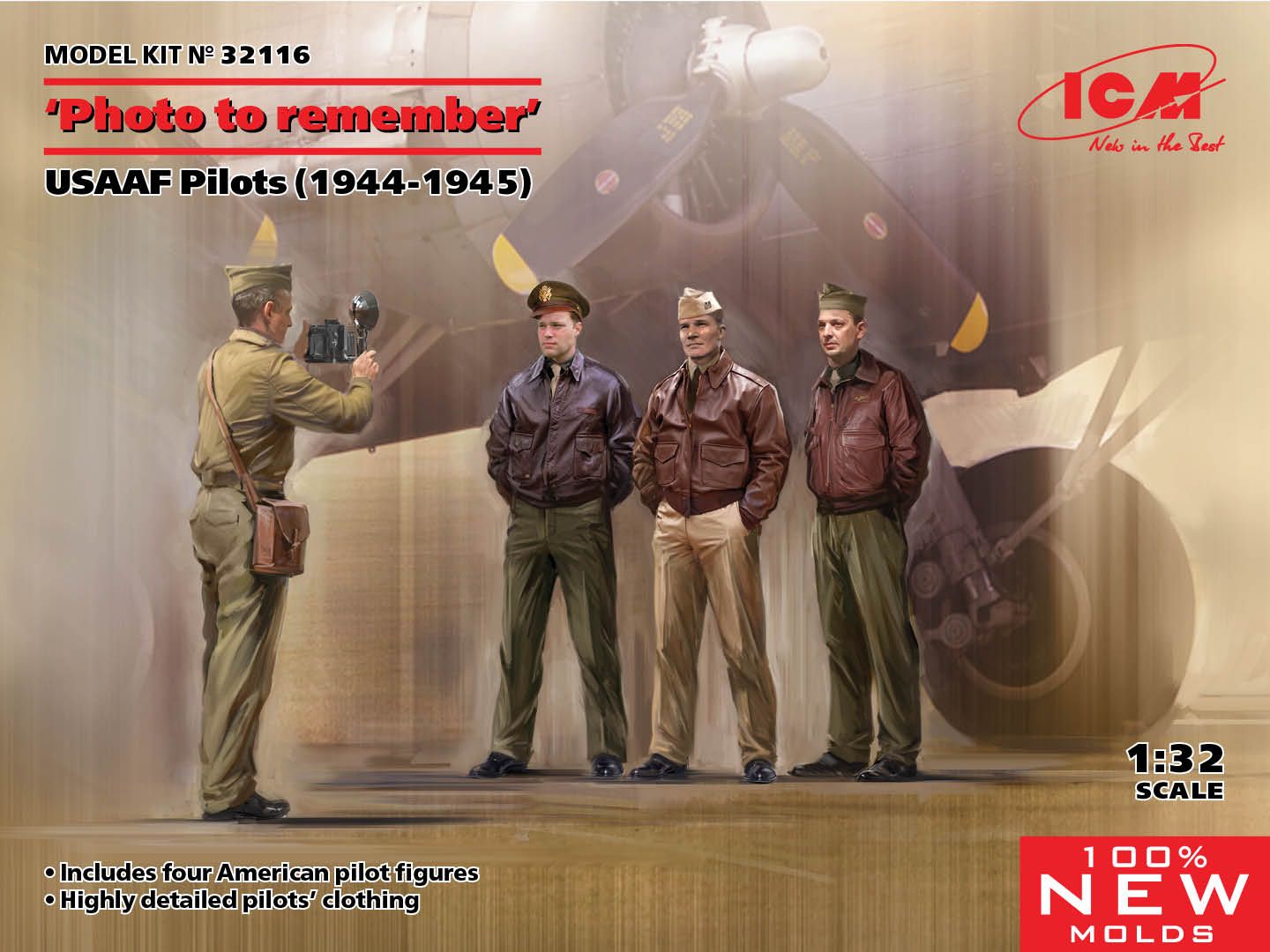 ICM 1/32 Photo to Remember USAAF Pilots (1944-1945) # 32116