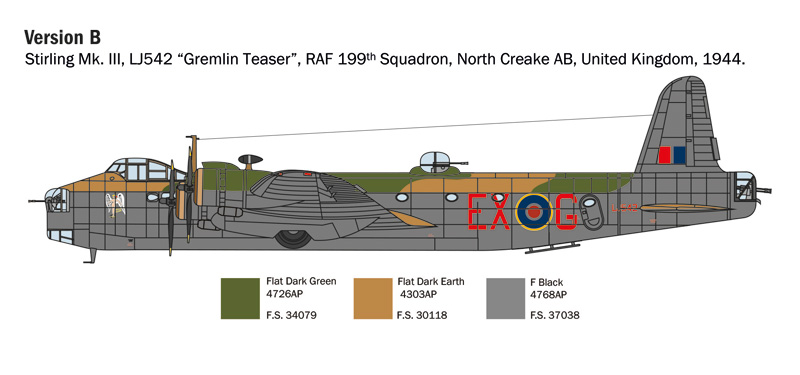 Italeri 1/72 Short Stirling Mk.III New Parts # 1462